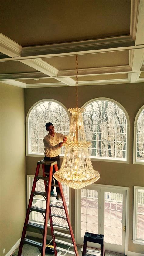 chandelier electrical box|high ceiling chandelier install.